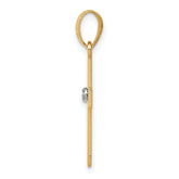 14K Polished .01ct. Diamond Cross Pendant